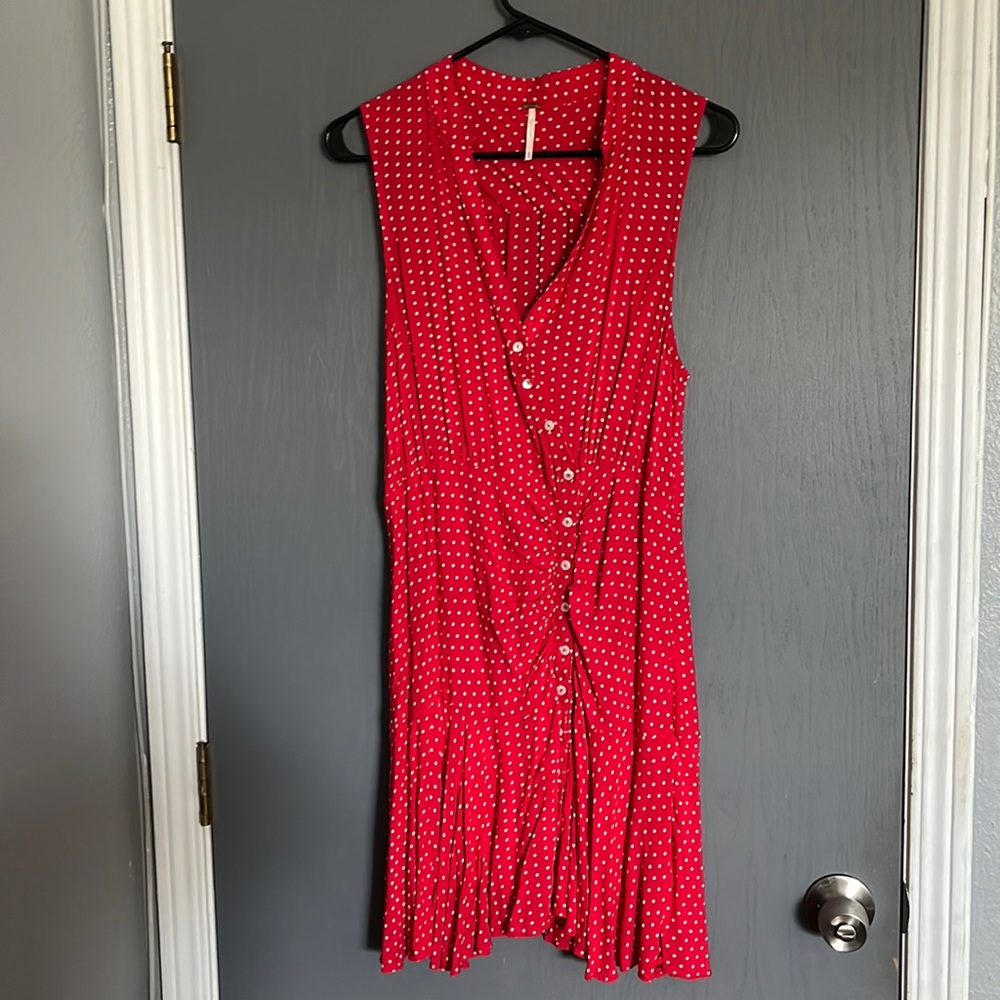 Free People polka dot mini dress, M